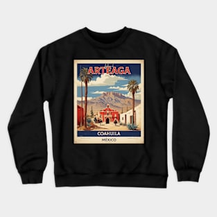 Arteaga Coahuila Mexico Sunset Tourism Travel Vintage Poster Crewneck Sweatshirt